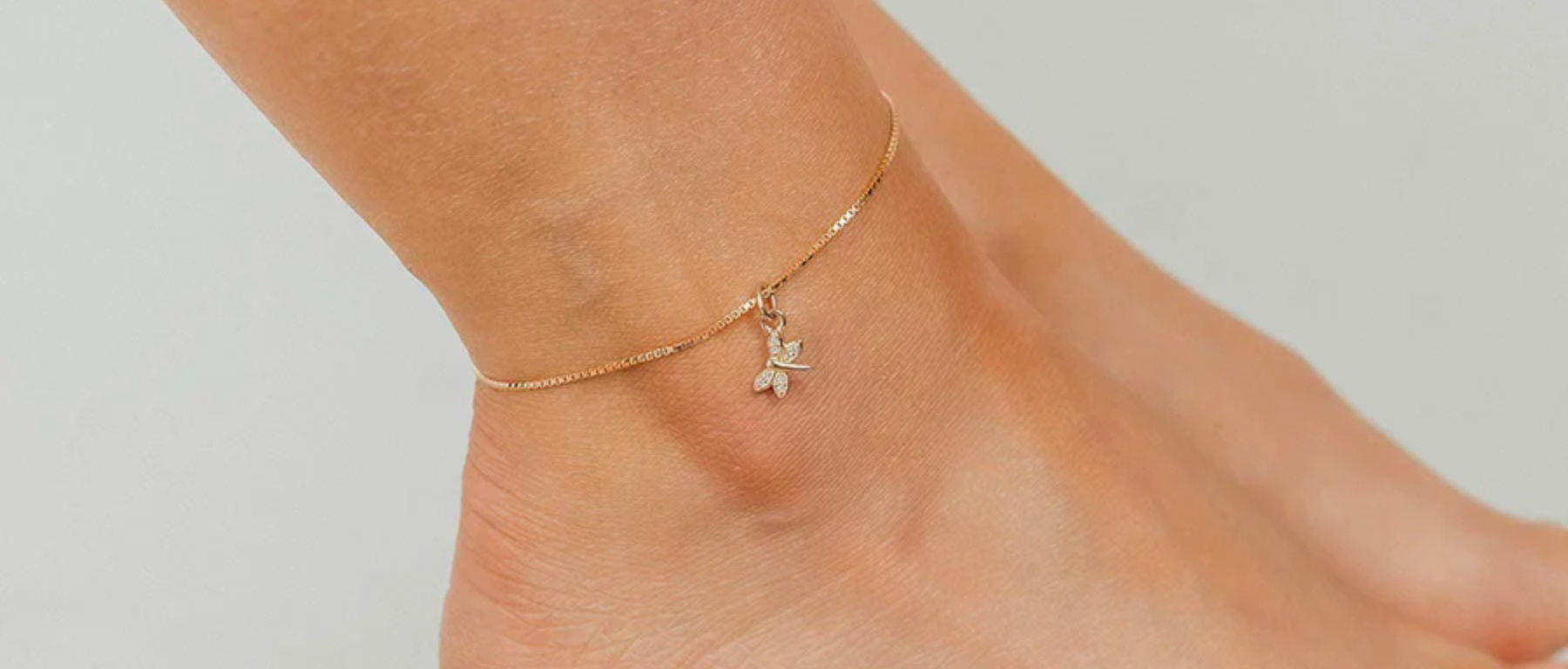wehoautodetail DRAGONFLY CZ CHARM ADJUSTABLE ANKLET