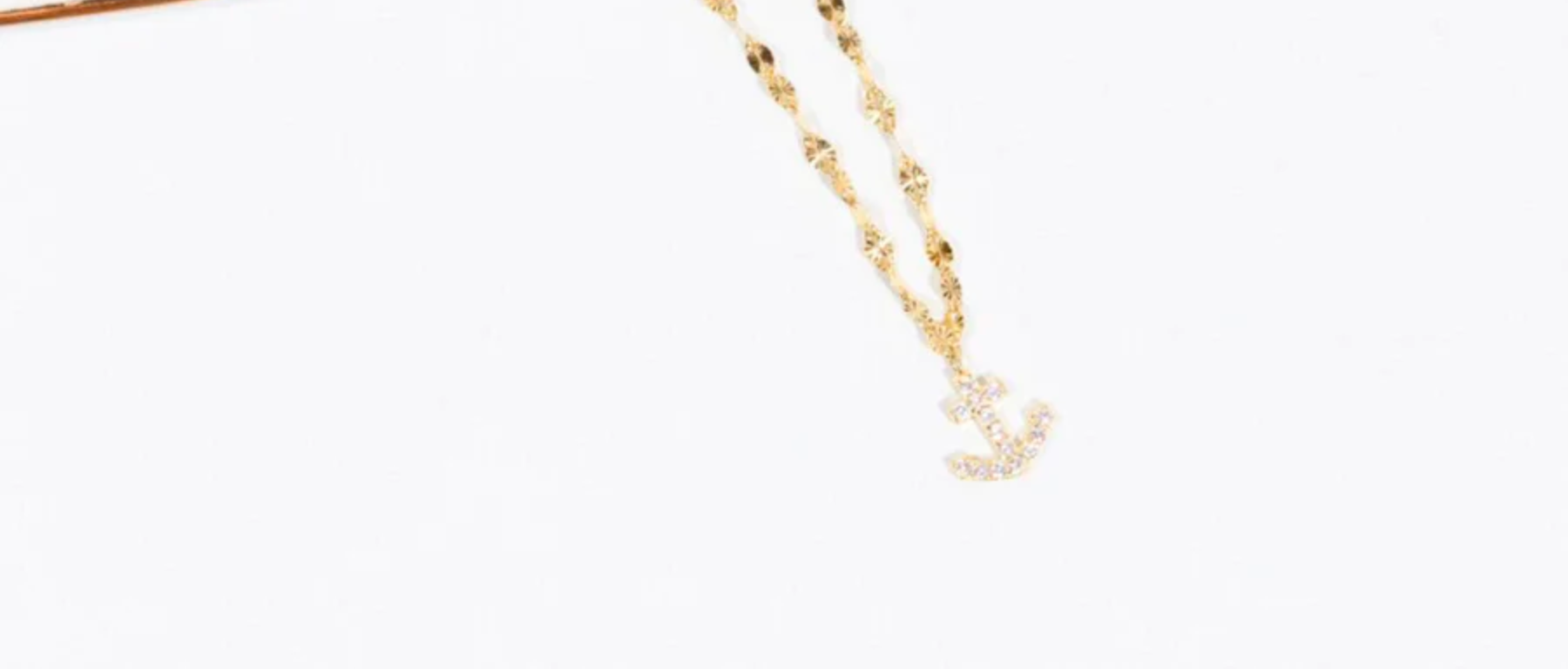 ANCHOR CZ CHARM ANKLET (GOLD)