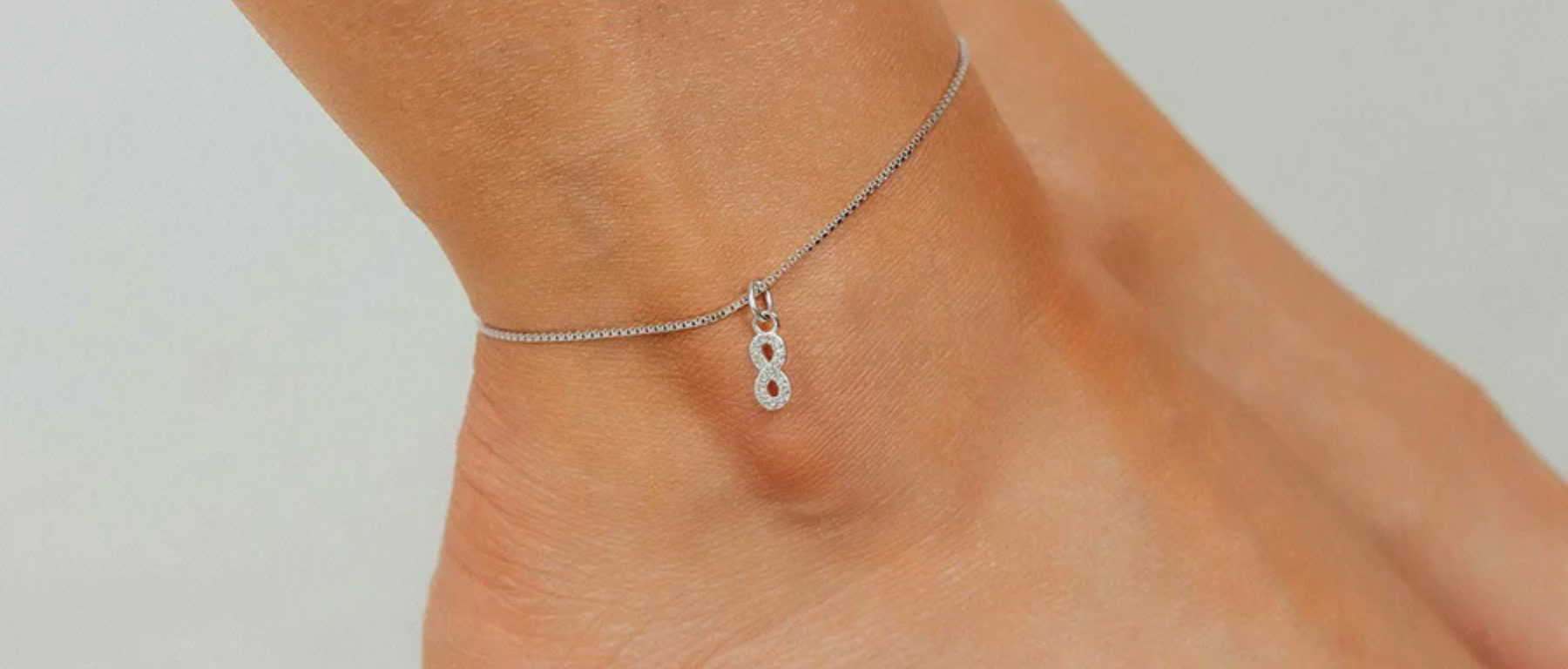 wehoautodetail INFINITY CZ CHARM ADJUSTABLE ANKLET