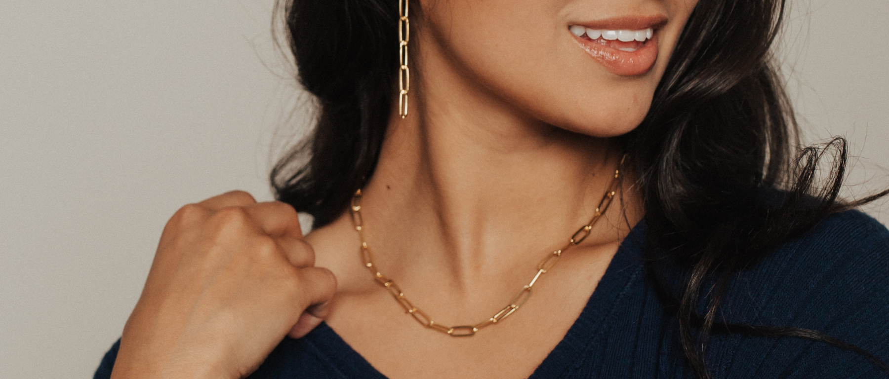 Chunky Paperclip Necklace (Gold)