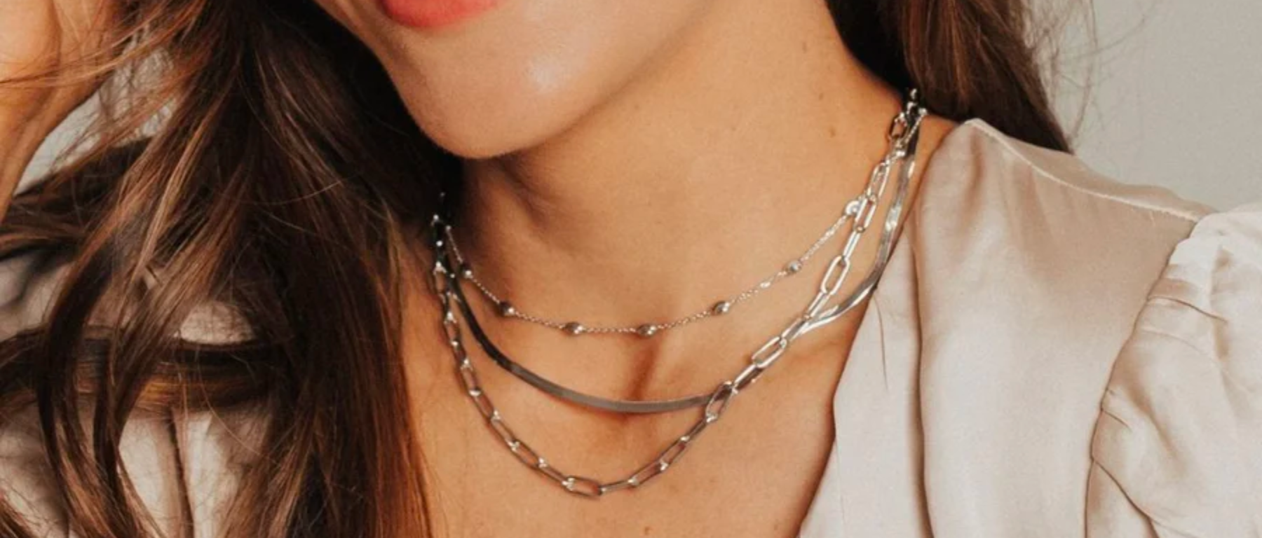 Hera 4mm Herringbone Necklace (Silver)