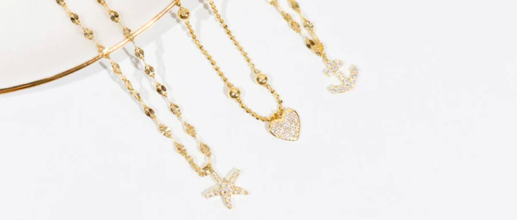 CZ HEART CHARM ANKLET (GOLD)
